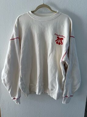 Dairy Boy Dairy Girl Summer Cherry Stitch Pullover Crewneck I Size M